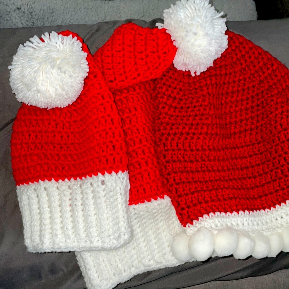 Crocheted 🧶 Santa 🎅 hats coming soon!